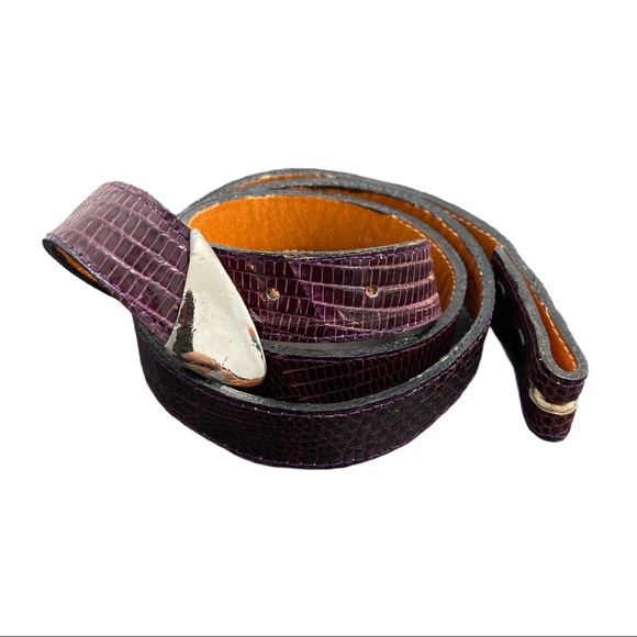 Vintage 1980s Lizard Belt MZ Accessories New York - Picture 3 of 4